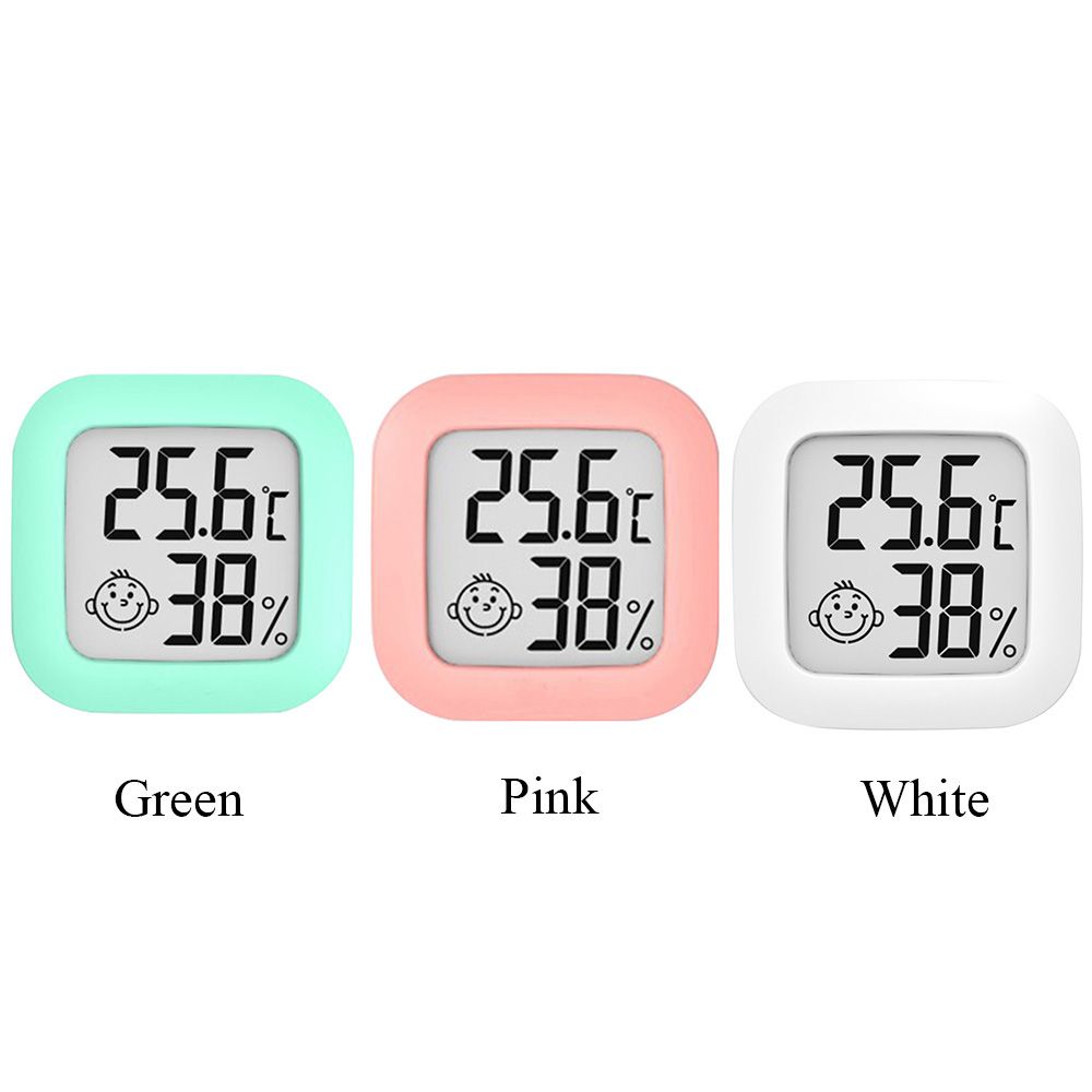 Mini Digital Thermometer Cute Smiley Hygrometer LED Temperature Humidity Meter Indoor Weather Measurement Device for Home