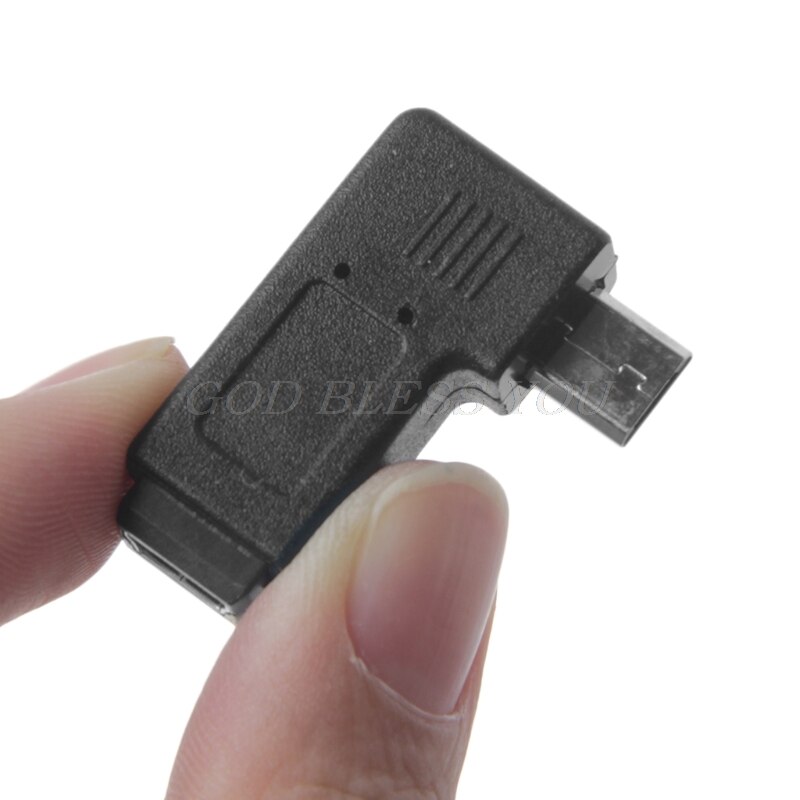90 Graden Links & Haaks Mini Usb 5Pin Female Naar Micro Usb Male Data Sync Adapter