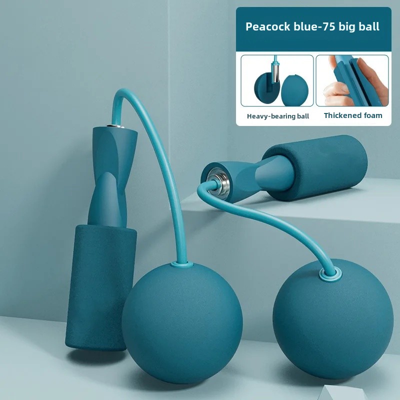 Cuerda de saltar ponderada inalámbrica , Fitness, quema de grasa, pérdida de peso, cuerda de saltar de bola grande gruesa para deportes y entretenimiento: Azul cielo