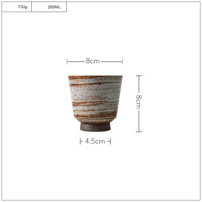 Kinglang pratos feitos à mão tigela cerâmica retro utensílios de mesa por atacado copo prato único produtos comer comida tigela: Cup