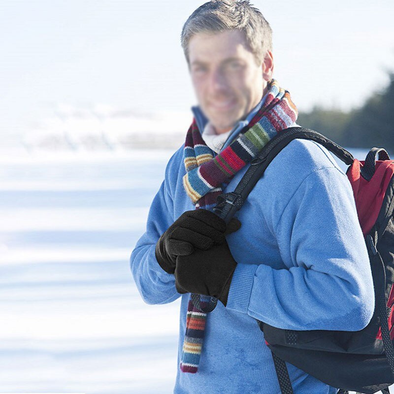 Mand udendørs ridning fleece handsker vinter lys fuld finger termisk sports handske kører jogging