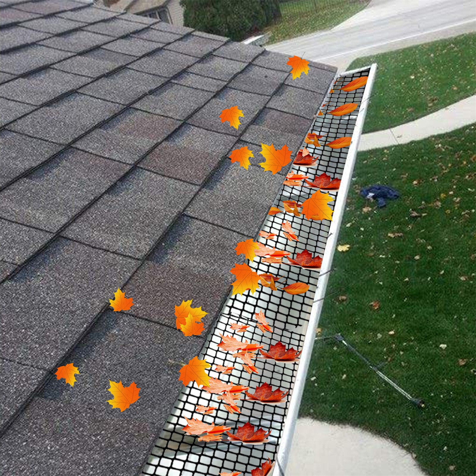 Gutter Guard Mesh 15cmx6M Plastic Gutter Guard Plastic Mesh Guards Easy Install Gutters Cover Protective Net