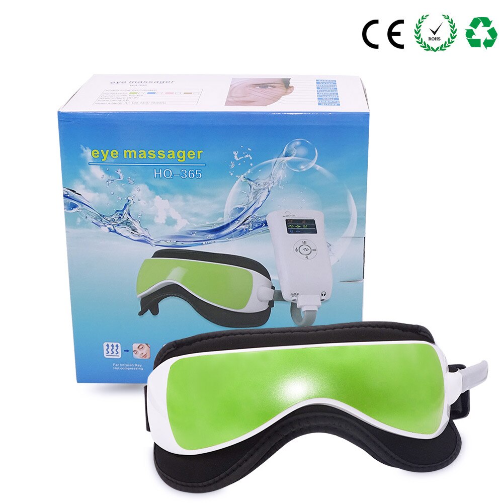 Trillingen Eye Neck Head Massager Magnetische Luchtdruk Infrarood Verwarming Massage Bril Elektrische Acupunctuur Ogen Care Apparaat: green