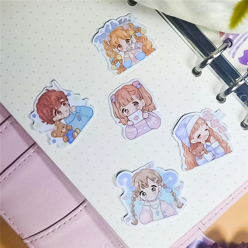 40pcs Cute Self-made Comic cartoon Girls Scrapbooking Stickers /Decorative Sticker /DIY Craft Photo Albums