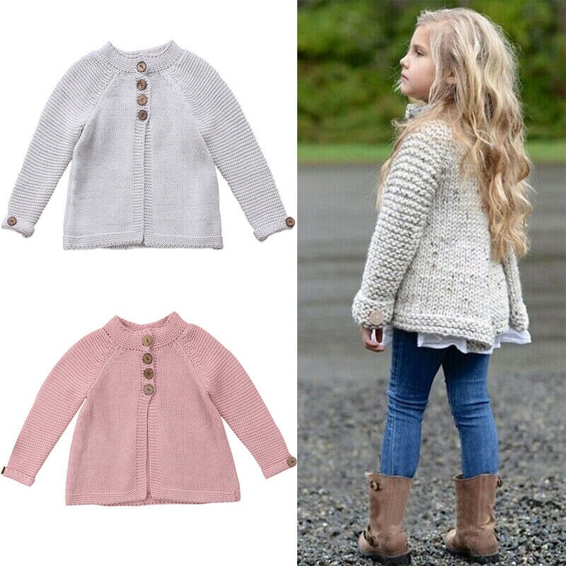 Herbst Winter freundlicher Baby Mädchen strickjacke Mantel Mädchen zur Seite fahren Baumwolle Strickwaren Baby Mädchen jacke zur Seite fahren freundlicher kleidung der 1-8Jahre