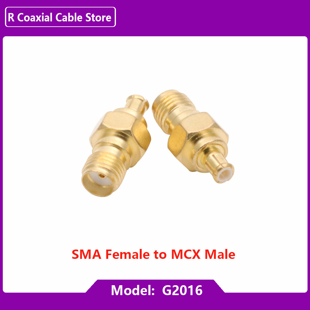 Adaptador macho y hembra SMA macho y hembra, convertidor de conector de barril de tuerca de acoplamiento coaxial RF, MMCX/MCX, 1 ud.: G2016