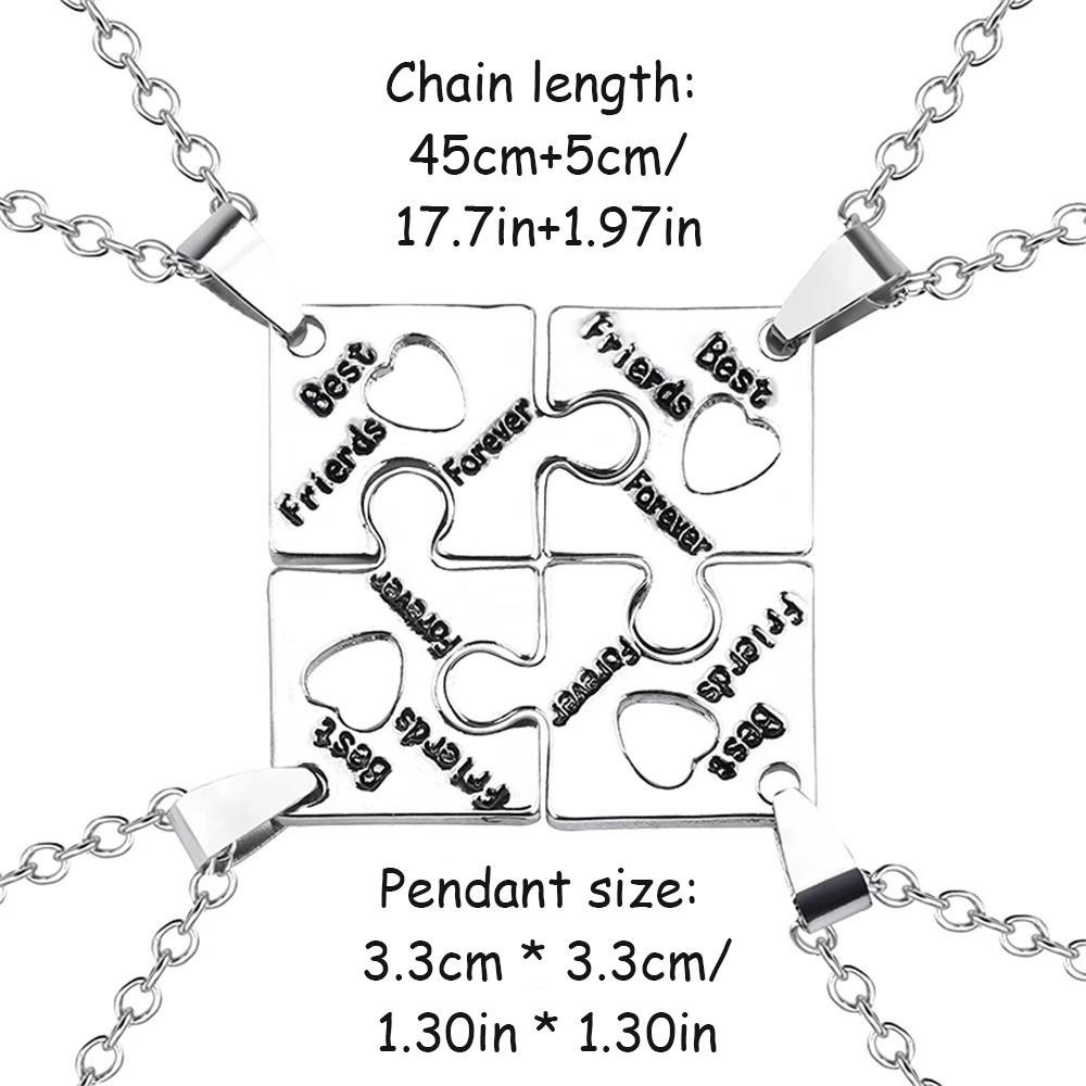 4 unids/set mejores amigos colgantes collares amistad para siempre gargantilla collar BFF hueco amor corazón joyería para amigo