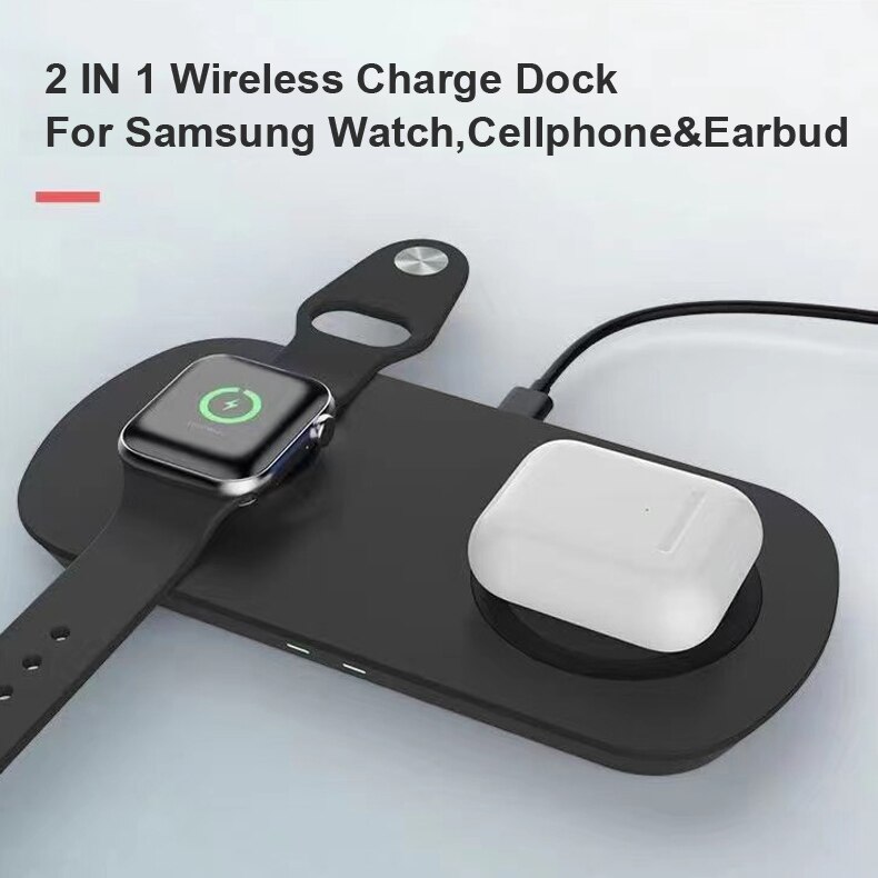 3 IN 1 Wireless Charging Station For Samsung Watch Active 1,2, Samsung Buds: 2in1