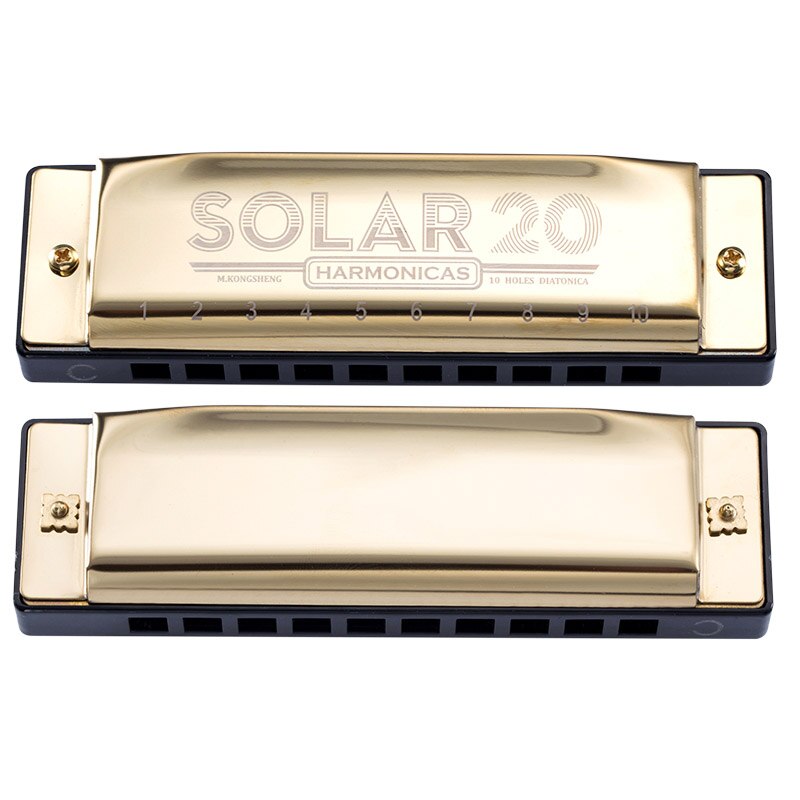 KONGSHENG Diatonic Harmonica - 10 Holes Blues Harp - Key of C - Brass Reeds - Beginner Instrument