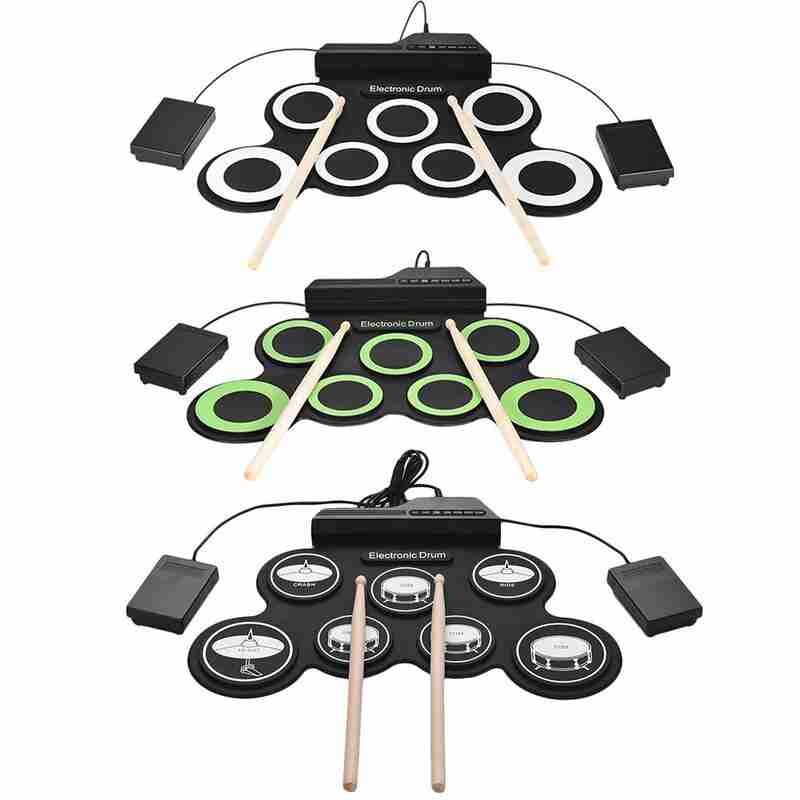 Digitale Elektronische Drum Kit, Kit Met 7 Pads Voor Elektrische Drums, Met Usb, 7 Drumsticks En Pedaal Ondersteuning