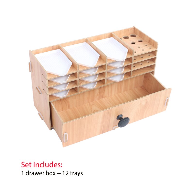 DIY Wooden Drawer Organizer Box Diamond Painting Tray DIY Craft Storage Accessoires Tools Kit Bead Container Organizer Racks: Combination 1