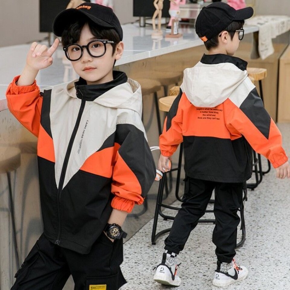LOLANTA Hip Hop kostuum voor kinderen, tieners, kleurblokkering, jas, broek, dans, kledingset, turquoise, 11-12 Jaar