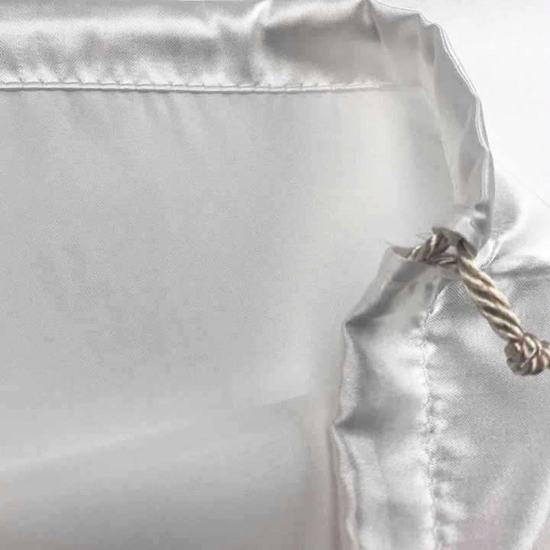 Sac d&#39;emballage à cordon de rangement en Faux Satin, sac Anti-poussière à cordon de rangement en argent massif, ,