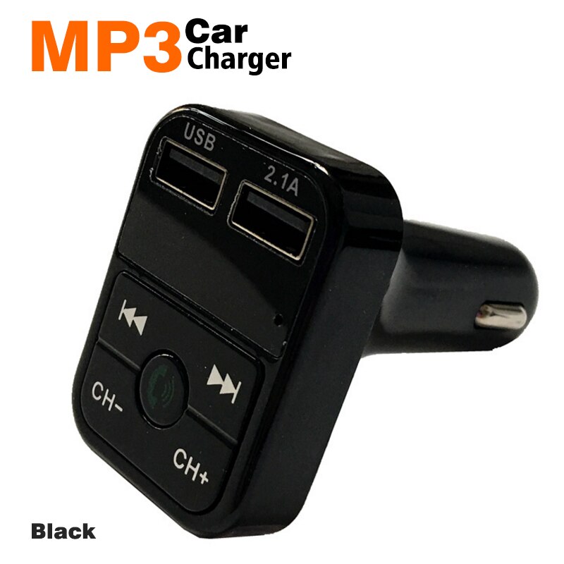 Fm-zender Draadloze Bluetooth Carkit Handsfree Car MP3 Audio Muziekspeler Dual Usb Radio Modulator Carkit 2.1A Usb lader: Black