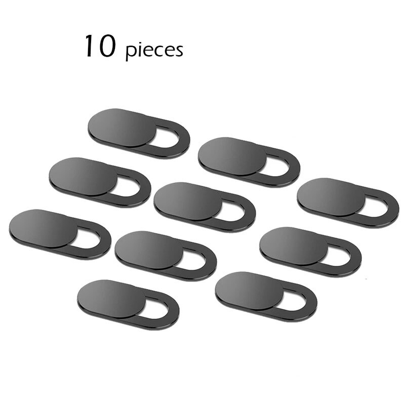 10PCS Webcam Cover for Laptops Antispy Portable Camera Cover Slider Pink For Phone Xiaomi iPad PC Macbook Tablet Privacy Sticker: 10 PCs T1 Black