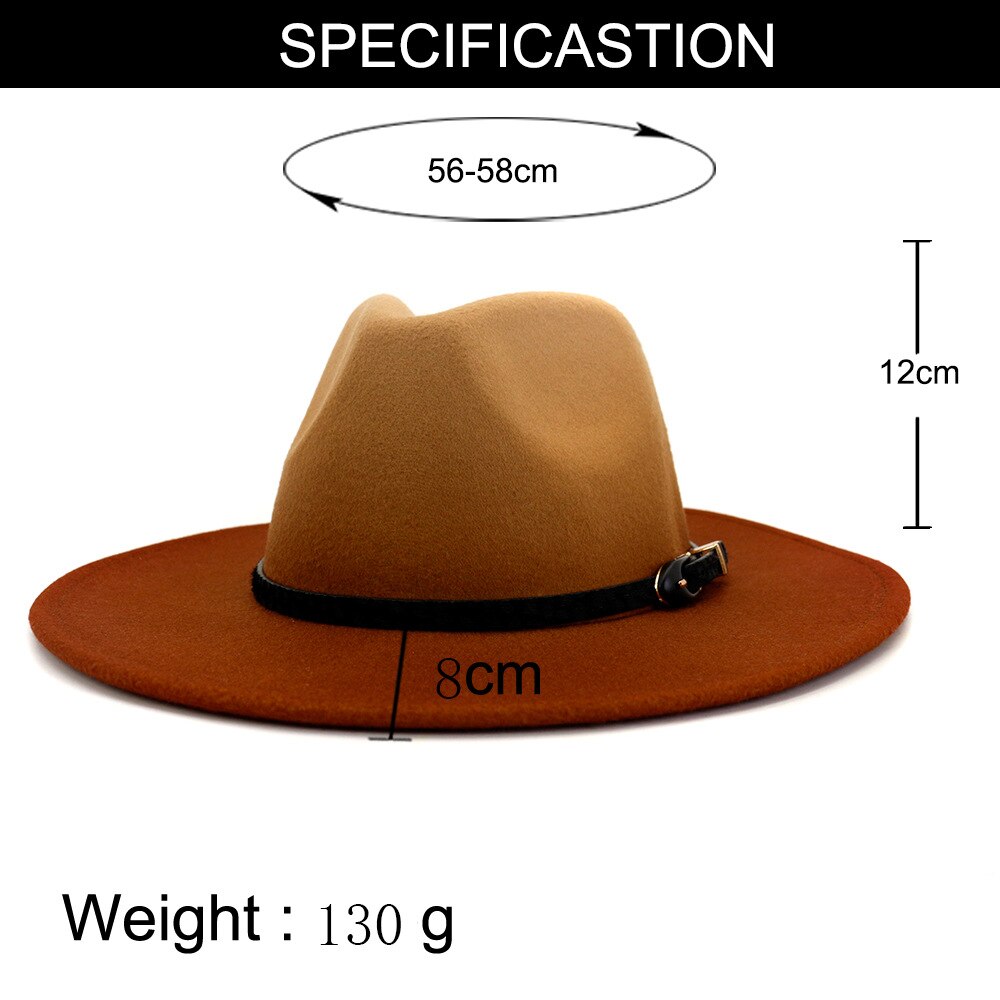Heren dames geschilderde wollen fedora hoed europese en amerikaanse stijl grote rand hoed unisex katoen polyester petten