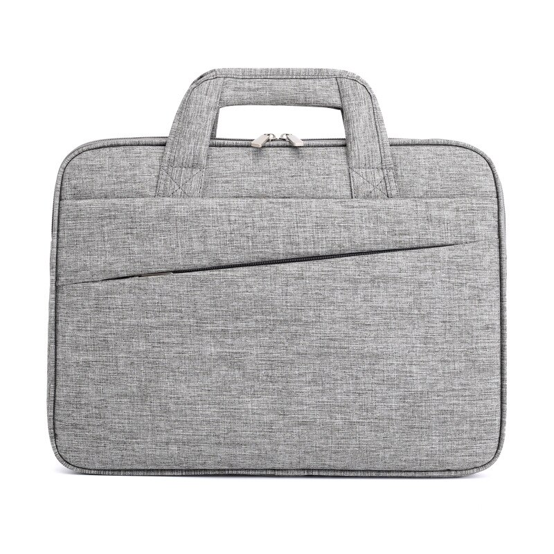 Effen Kleur Laptop Tas Voor Unisex Waterdichte Grote 15Inch Beschermhoes Casual Reizen Werk Computer Notebook Handtas Aktetas: GRAY