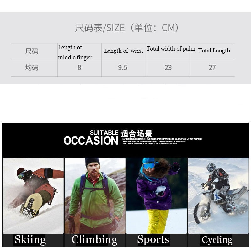 Guantes de esquí de invierno para hombre de Runature guantes de esquí de invierno para deportes al aire libre pantalla táctil impermeable antideslizante guantes de esquí