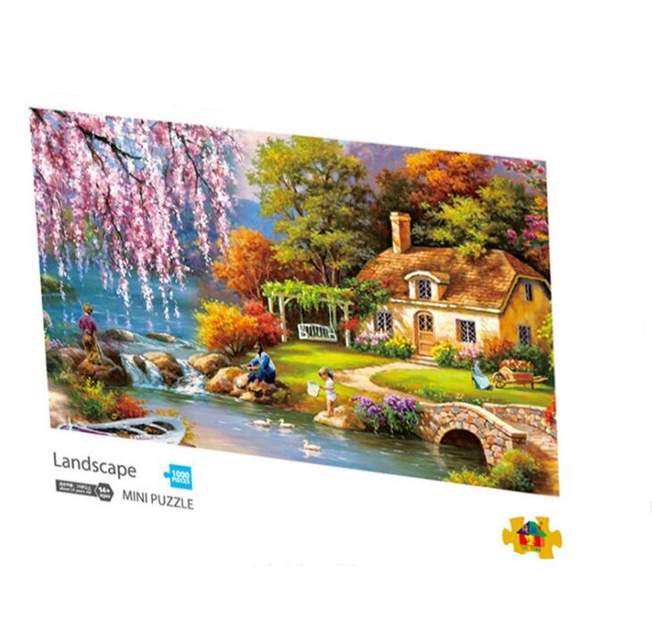 Mini jigsaw picture puzzles 1000 pieces Assembling puzzles toys World famouse painting puzzles for adults children games toy: Red