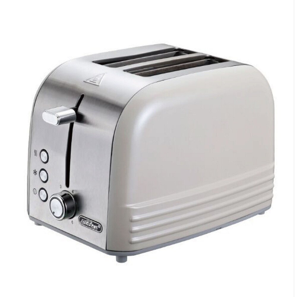 Hjemmebrødrister med dobbelt sidebagning enkel betjening automatisk lave morgenmad brød opvarmning toast opvarmning: Grå
