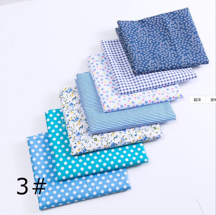 7 kpl 25cm x24cm ohutta tilkkupuuvillakangasta kukkasarjan värikäs itseompelu kukkakangas: 3