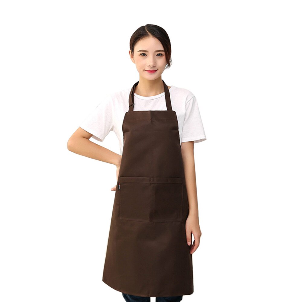 Ajustable cuello colgante raya patchwork restaurante chef trabajo de Cocina Barbacoa familiar delantal de cocina camarero salón de belleza delantal: coffee 