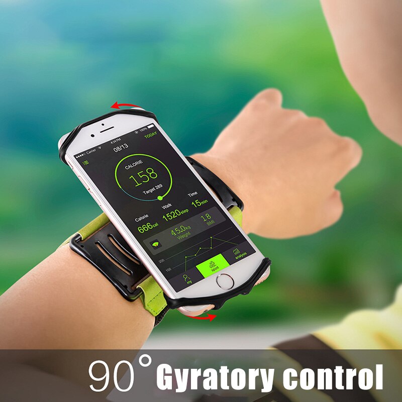 3.5 to 6 Inches Running Phone Wristband 180 Degree Rotatable Free Hand Bag Belt Wrist Strap Cycling Gym Arm Band Bag EDF