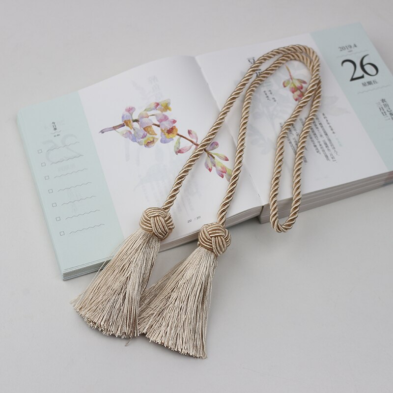 Porte-rideau à franges, 1 pièce, accessoires de salle, corde à boucle, tissage à la main, frange, Bandage, décoration de la maison: Beige