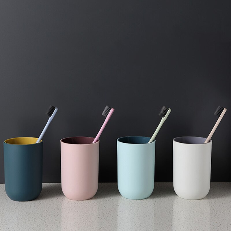 Wash Cups Toothbrush Cup Box Multifunction Tooth Mug PP Wheat Washing Tooth Cup Brush Holder Home Bathroom Accessories