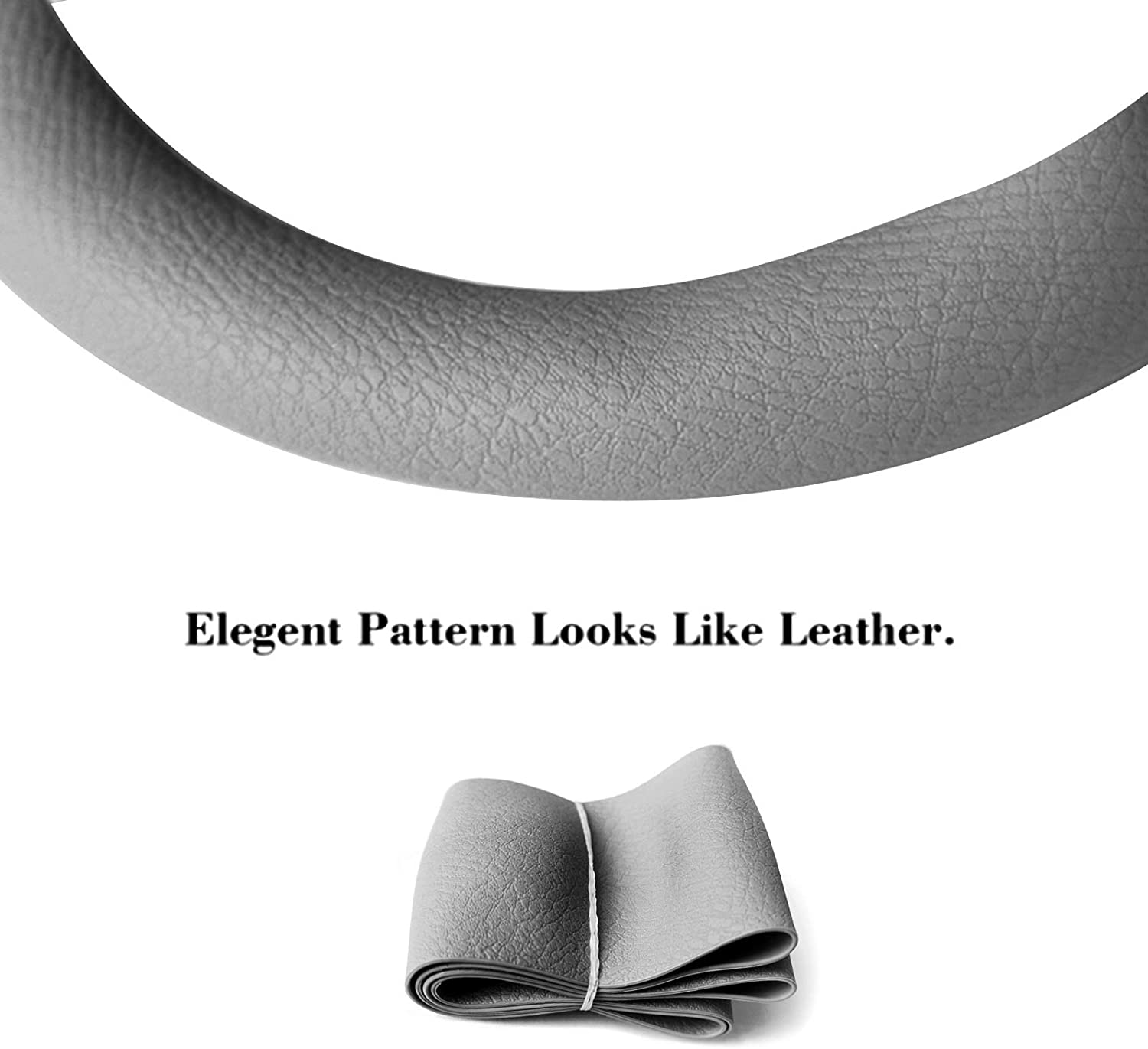 Gm Auto Stuurhoes, universele 15-16 Inch Zachte Siliconen Antislip Geurloos Elastische Leather Patroon Auto Velg Decoratie