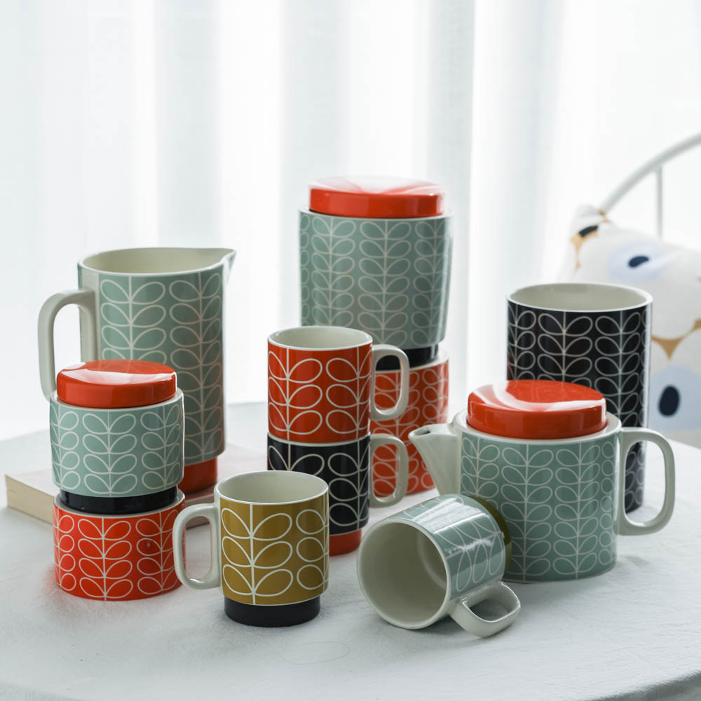 Kreative Keramik Becher Orla Kiely Pop Kunst Englisch Becher Teekanne Lagerung Eimer Spaß Becher tasse kaffee becher kawaii becher CL101505