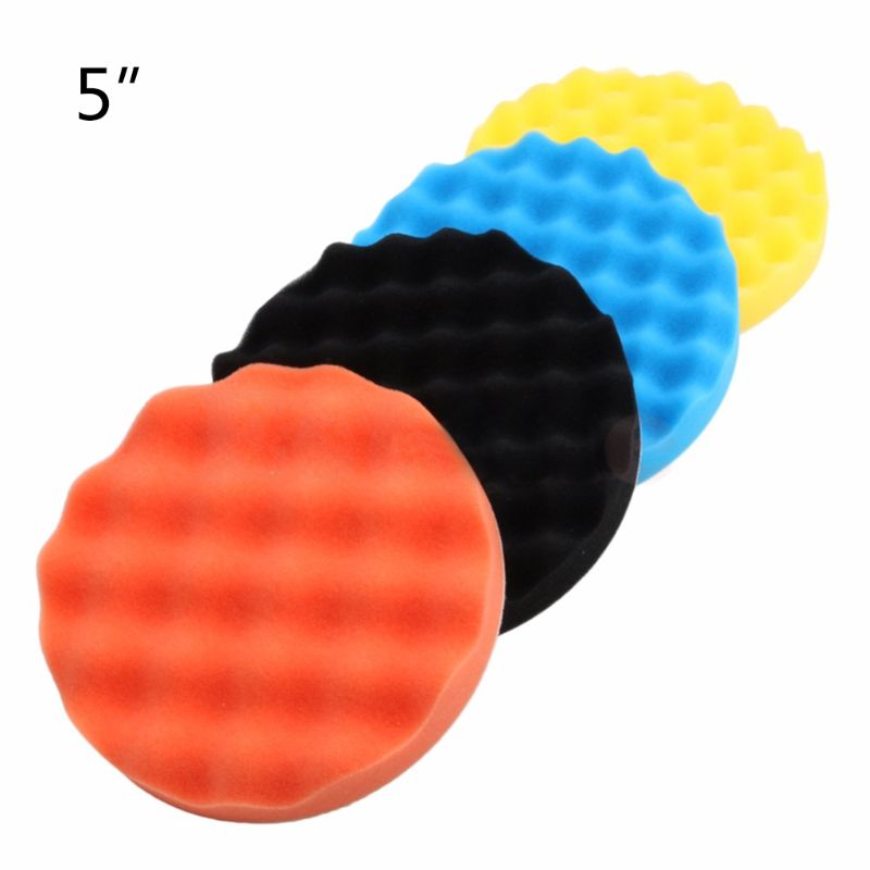 4 Stuks 5 Inch (125Mm) Buffing Polijsten Spons Pads Kit Voor Auto Polijstmachine Buffer