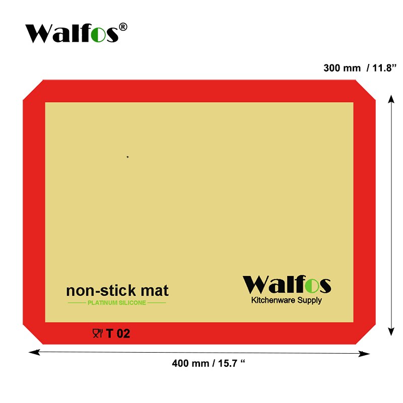 Walfos Non-stick Siliconen Bakken Mat Pad Vel Bakken Gebak Gereedschap Rolling Deeg Mat Grote Maat Voor Cake Cookie macaron: 300x400 mm