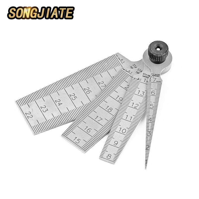 SONGJIATE stainless steel gap ruler straight steel ruler tapered ruler aperture gauge