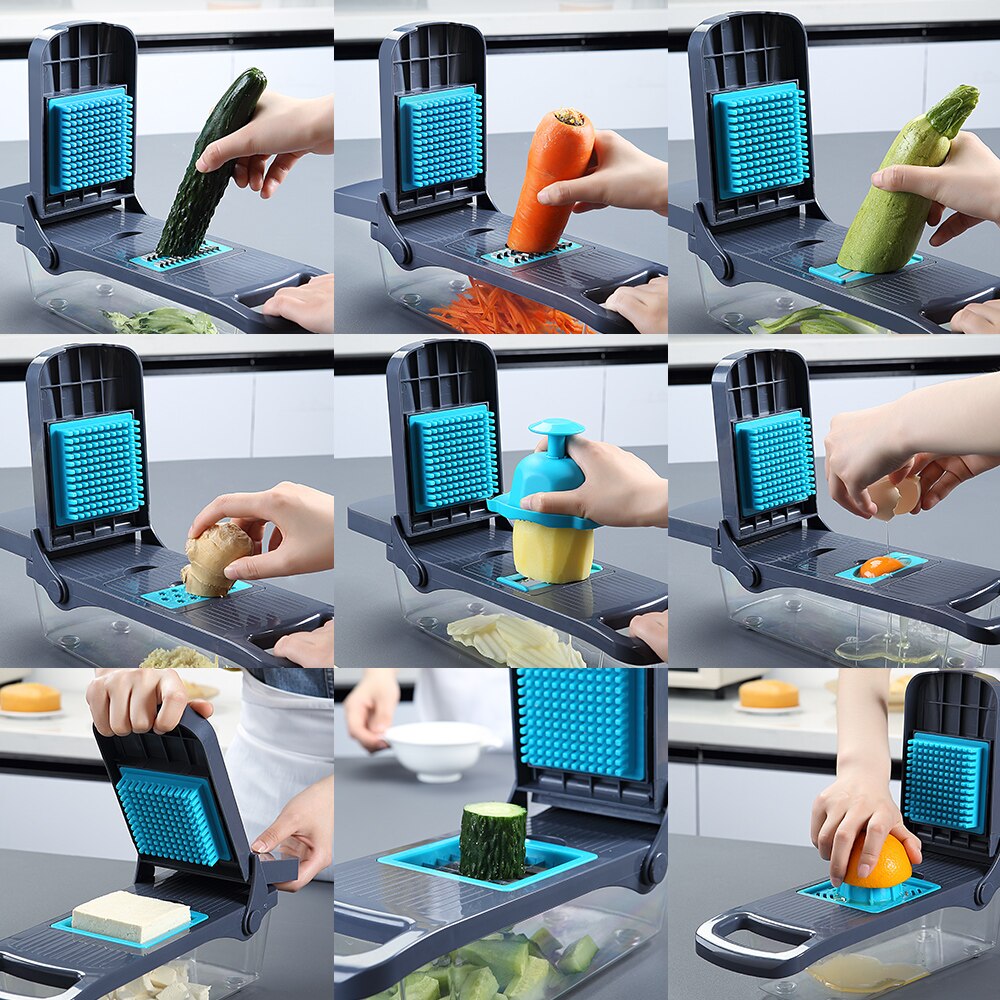 11 In 1 Groente Cutter Multifunctionele Slicer Fruit Dunschiller Wortel Rasp Keuken Accessoires Mand Plantaardige Slicer