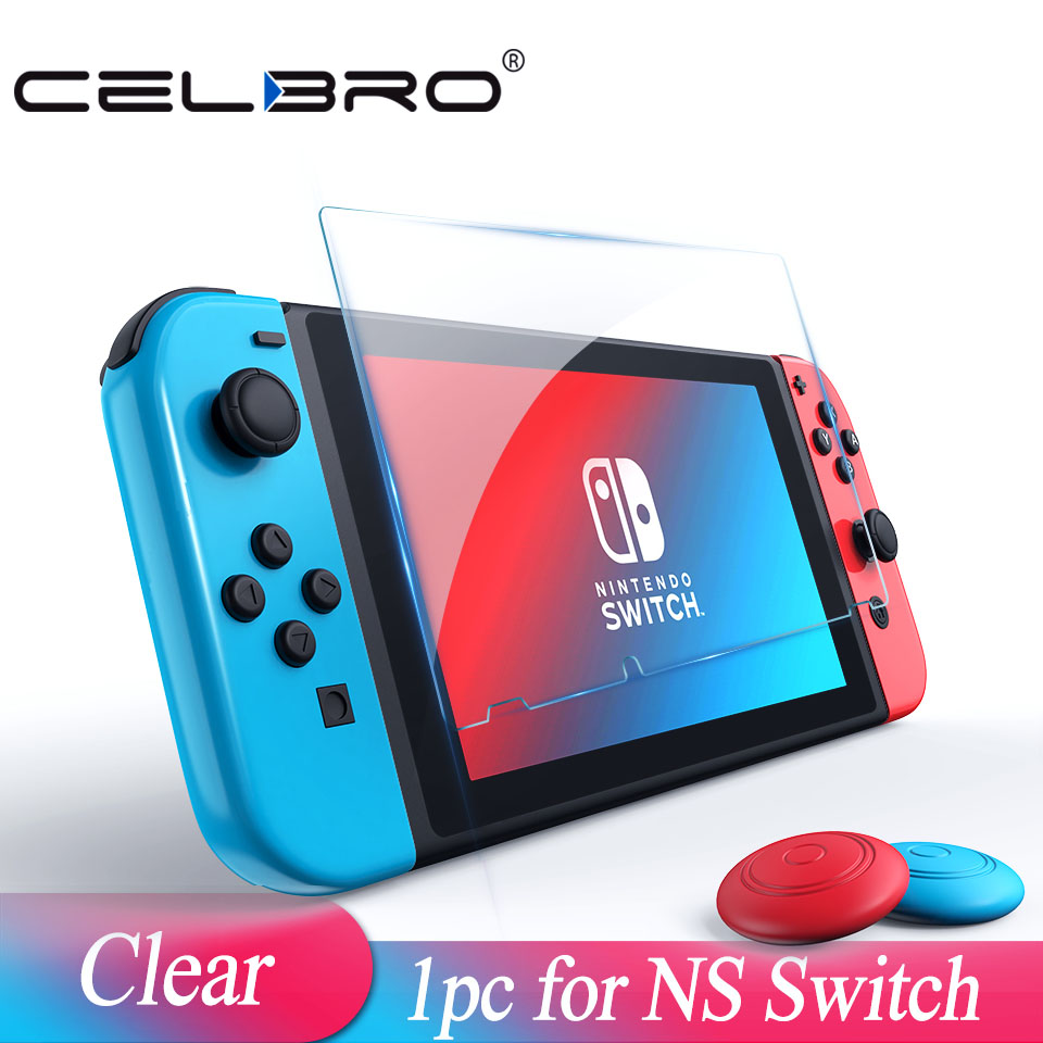 Caja de 1 par para Nintendo Switch JoyCon Joy, control Con, cubierta de carcasa para NintendoSwitch, Joystick, reemplazo de protección: Glass for Switch