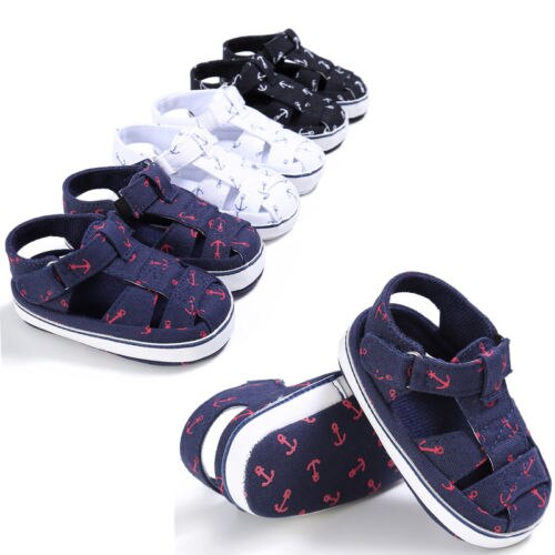 Toddler Boys First Walker Sandal Newborn Baby Summer Beach Sandals Cloth Children Prewalker Shoes 0-18M Soft Sole Crib Shoe