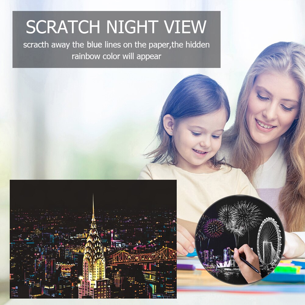 Diy York City Magic Art Doodle Scratch Schilderen Educatief Tekening Toy Scratch Schilderij Tekening Art Speelgoed