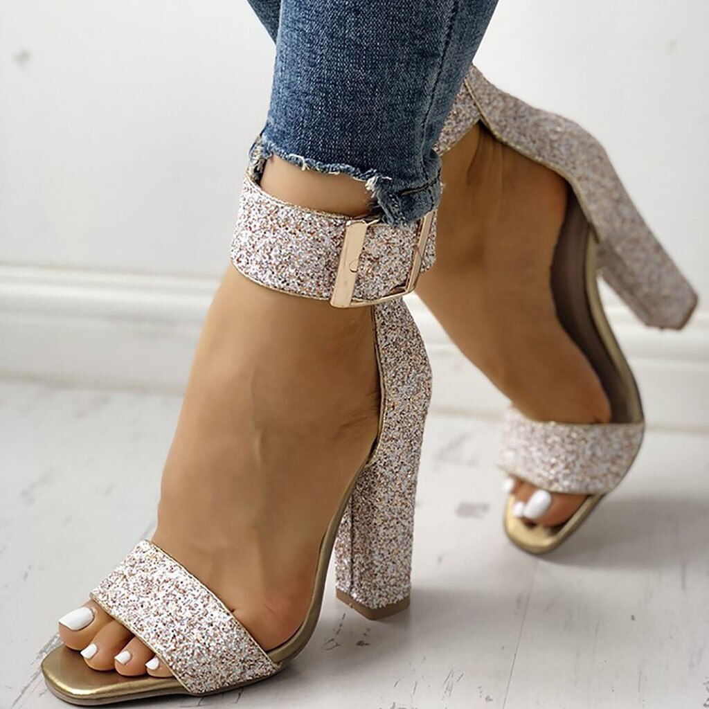 Women Shoes Ladies High Heels Open Toe Ankle Strap Dress Party Shoes Sandals Summer Shoes Women Ayakkabı