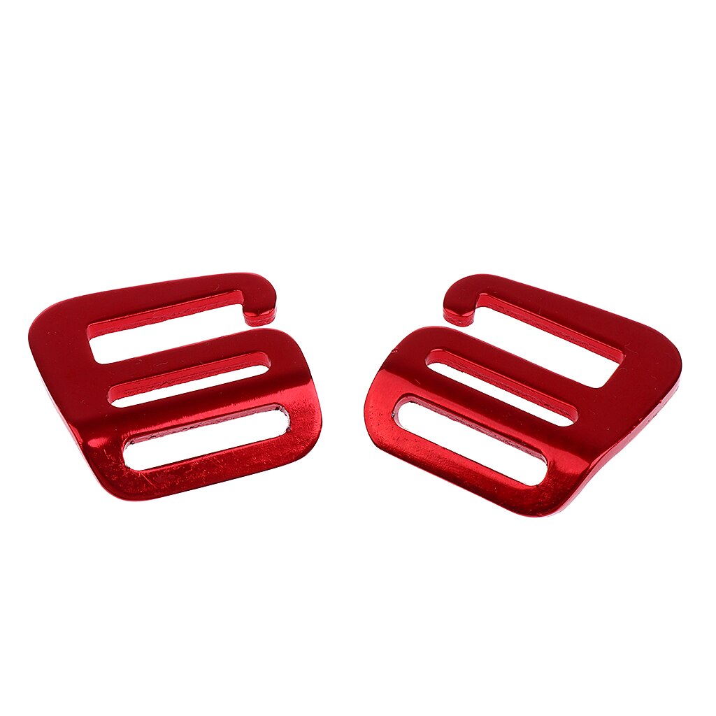 1 Pair (Right + Left) 1-inch G Hook Webbing Buckle for 25mm Outdoor: Red