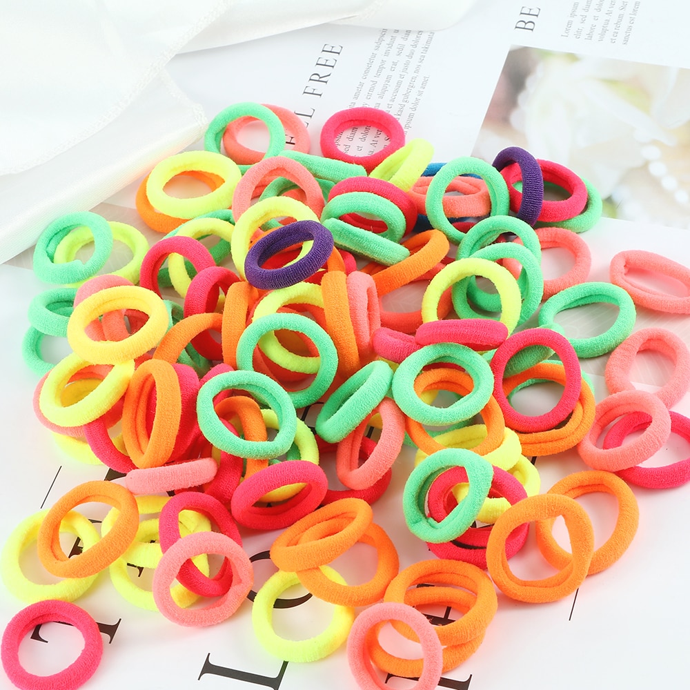 50 Stks/set Elastische Haarbanden Kinderen Meisjes Paardenstaart Houder Chouchou Rubber Band Hoofdband Haar Ties Candy Kleur Haaraccessoires