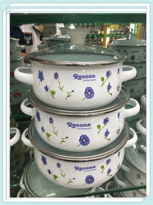 3 pots set Casserole 1-2 litre Cooking tools enamelMini Kitchen utensil Stock Pots