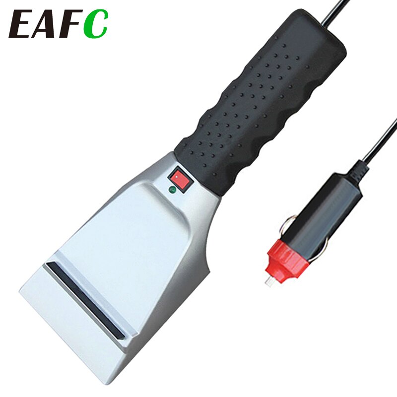 EAFC-calentador eléctrico raspador de hielo para coche, pala de eliminación de nieve, parabrisas de vidrio, herramientas de limpieza para automóviles de 12V