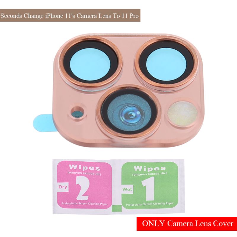 Lens Sticker Modified Camera Cover Titanium Alloy For iPhone 11 Seconds Change for iPhone 11 Pro: Gold