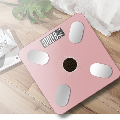 USB Smart Bluetooth APP Digital Weight Health Monitor Bathroom Body Fat Scale Portable Battery Powered Bluetooth APP Monitor: Rose Gold