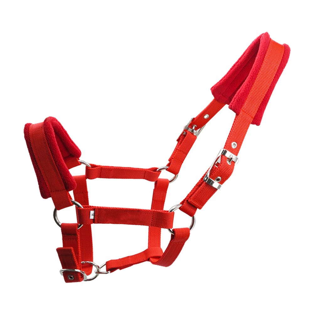 Dubbele Gelaagde Rijden Apparatuur Paard Halter Meerdere Maten Verstelbare Riem Outdoor Fleece Padded Beschermende Afneembare Duurzaam: Red M