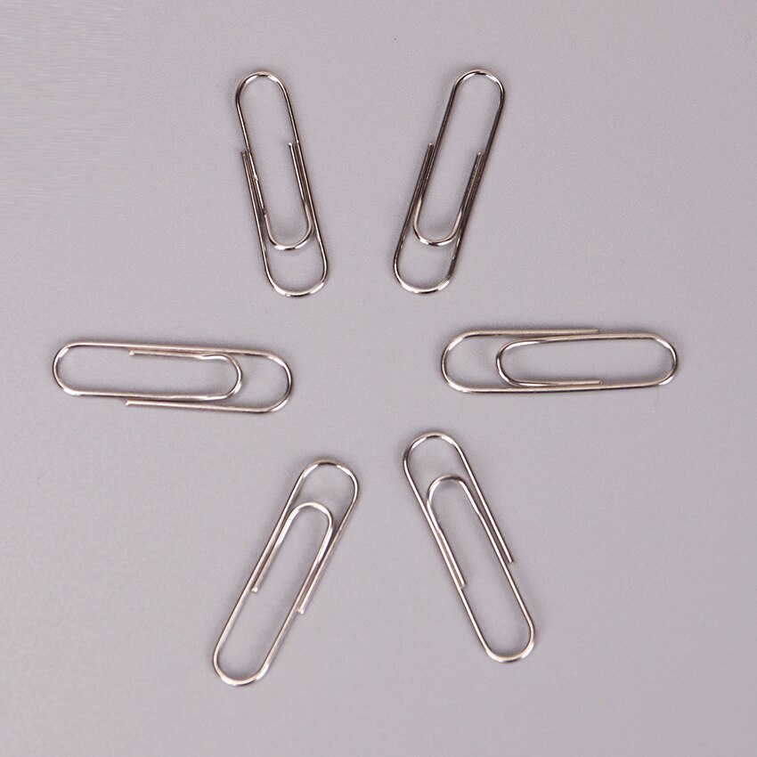 80PCS 28mm Mini Silver Color Paper Clips Metal Paper Clip Clamp Ticket Holder Office Stationery