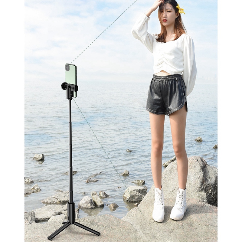 Selfie-stick-stativ, ausziehbarer selfie-stick für mobiltelefone mit drahtloser fernbedienung, stabiles stativ