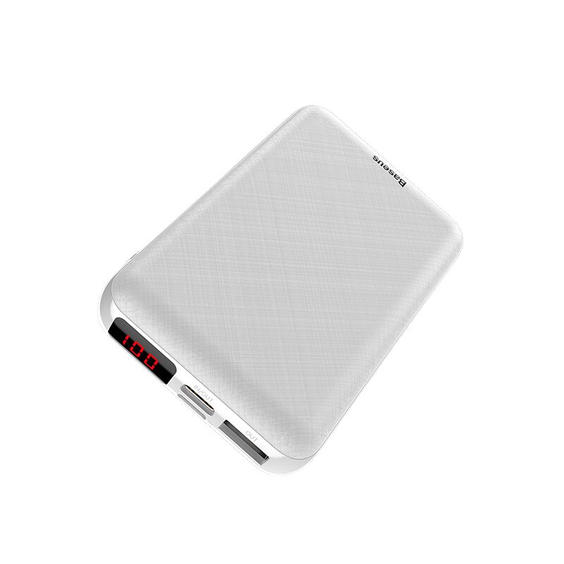 Baseus 10000 mAh USB PD 3A Schnelle Lade Power Bank Für iPhone Xs Xs Max USB Aufladen Power Für Samasung xiaomi Huawei Bank: WHITE