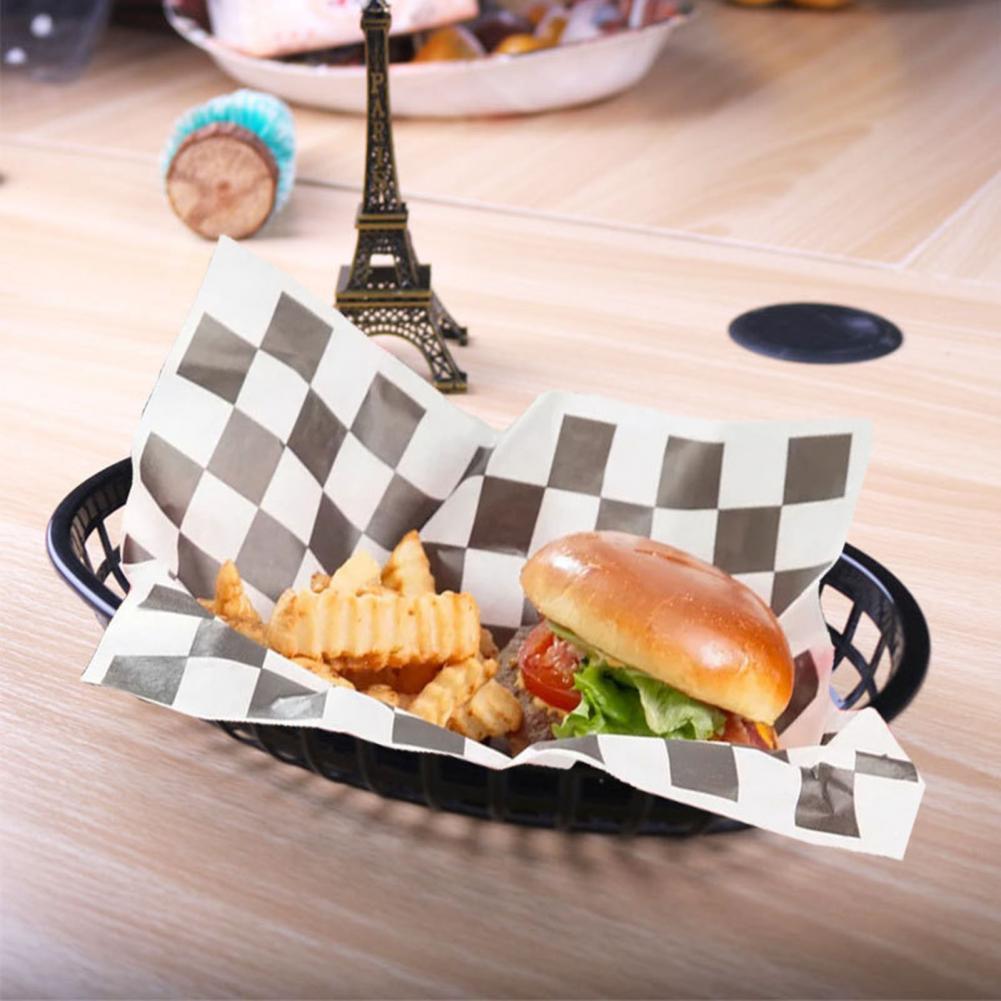 12Pcs Plastic Platter Oval Food Baskets For Fries Burgers Dog Cake Hamburger Plate Restaurant Supplies